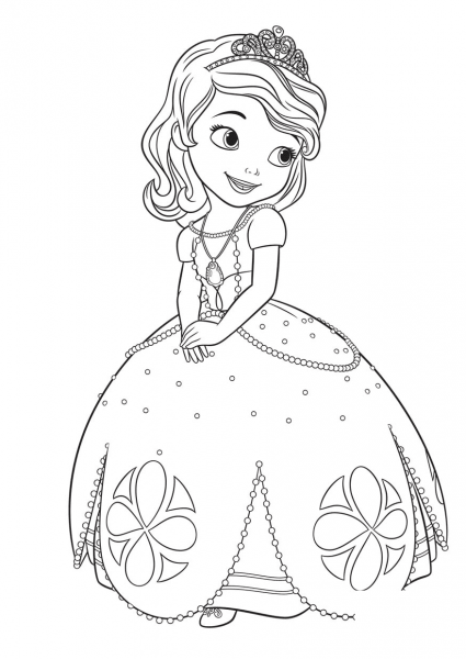 Princess Sofia coloring page image