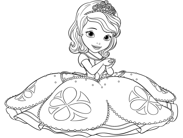 Princess Sofia coloring page image