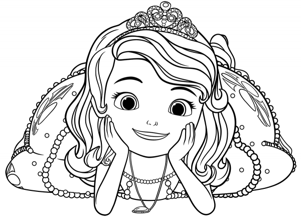 Princess Sofia coloring page image