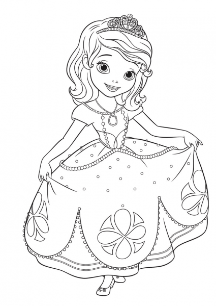 Princess Sofia Curtseying coloring page image