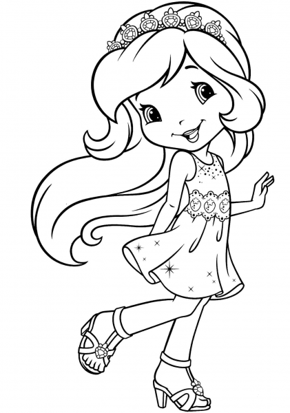 Princess Strawberry Shortcake coloring page image