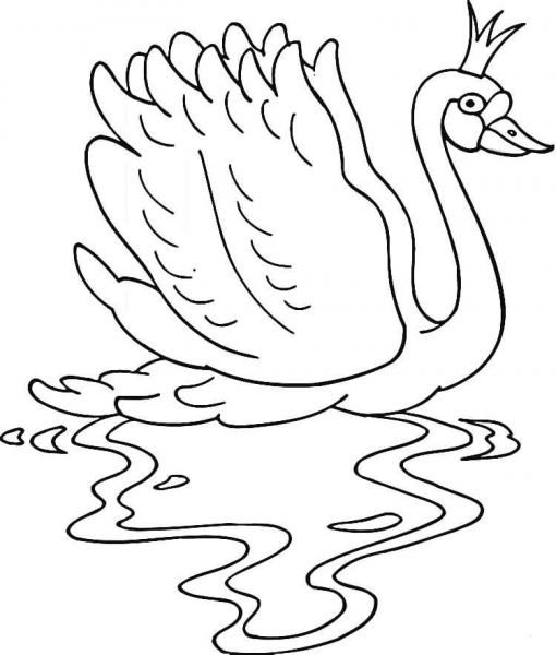 Princess Swan  coloring page image