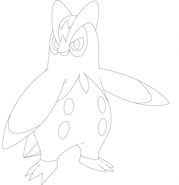Prinplup coloring page image