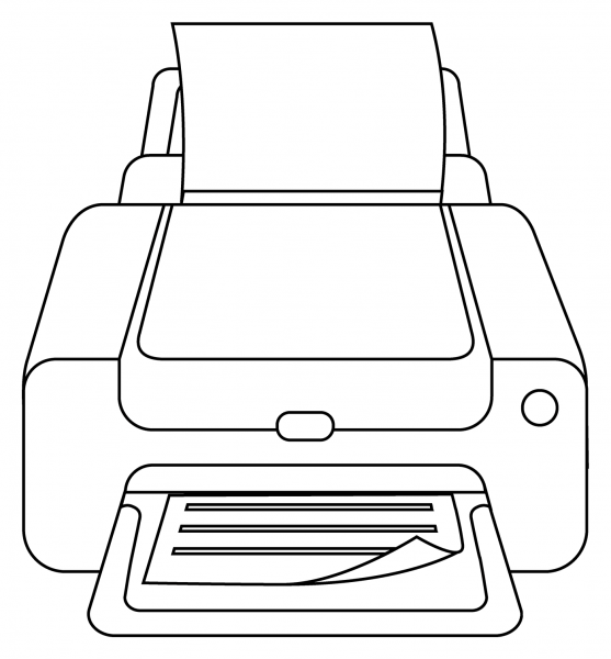 Printer Emoji coloring page image