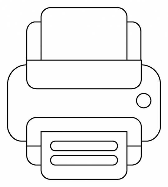 Printer Emoji coloring page image