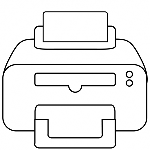 Printer Emoji coloring page image