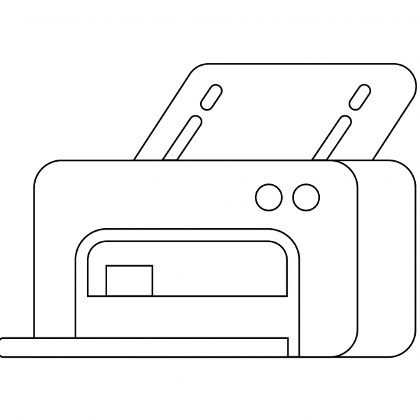 Printer Emoji coloring page image