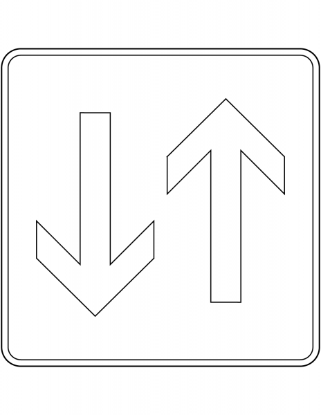 “Priority Over Oncoming Vehicles” Sign in Germany coloring page image