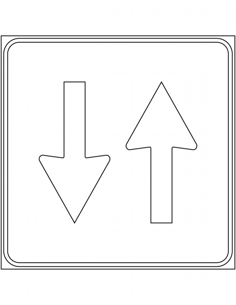 “Priority over Oncoming Vehicles” Sign in Italy coloring page image