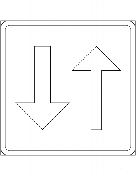 “Priority Over Oncoming Vehicles” Sign in Sweden coloring page image