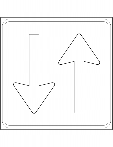 “Priority Over Oncoming Vehicles” Sign in the Netherlands coloring page image