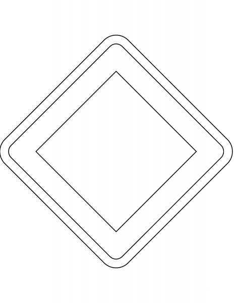 “Priority Road” Sign in Denmark coloring page image