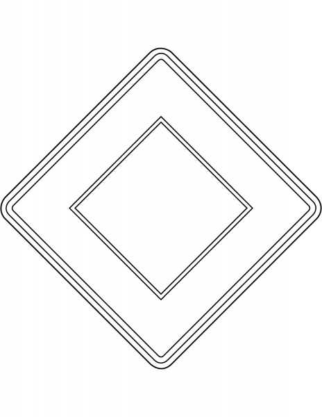 “Priority Road” Sign in Germany coloring page image
