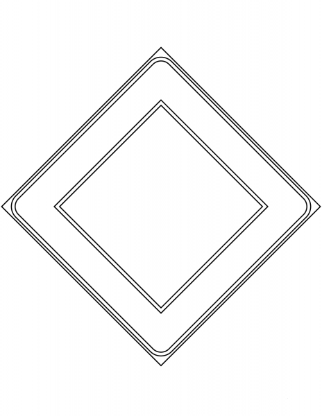 “Priority Road” Sign in Italy coloring page image