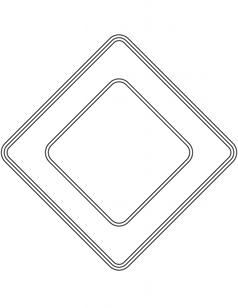 “Priority Road” Sign in Russia coloring page image