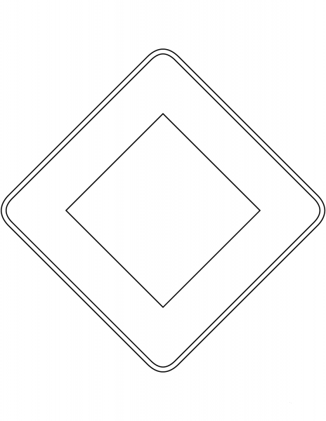 “Priority Road” Sign in Spain coloring page image