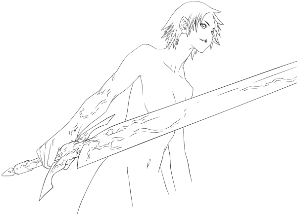 Priscilla from Claymore coloring page image