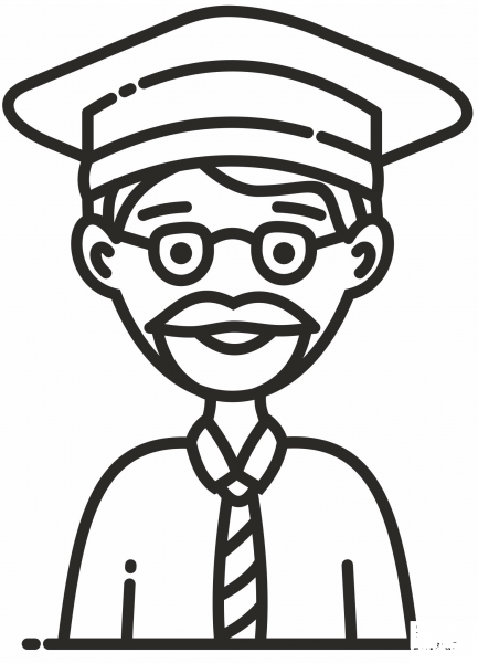 Professor coloring page image
