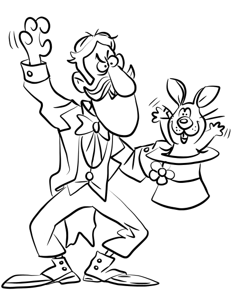 Professor Hinkle and Hocus Pocus coloring page image