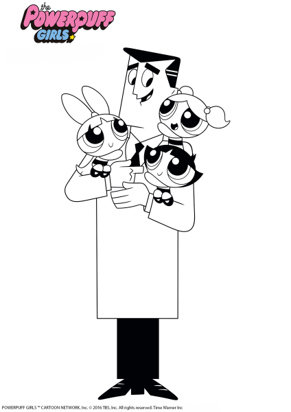 Professor Utonium, the Creator of the Powerpuff Girls coloring page image