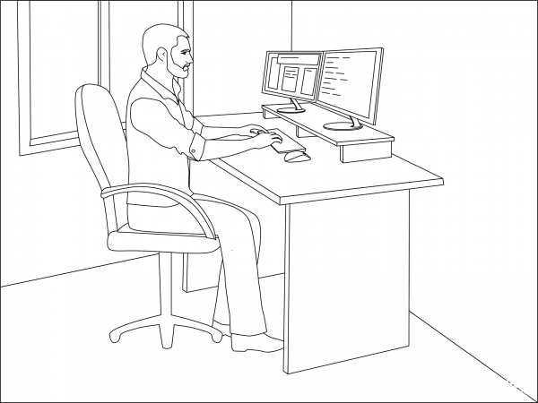 Programmer coloring page image