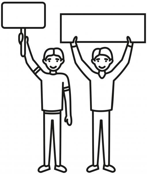 Protest coloring page image