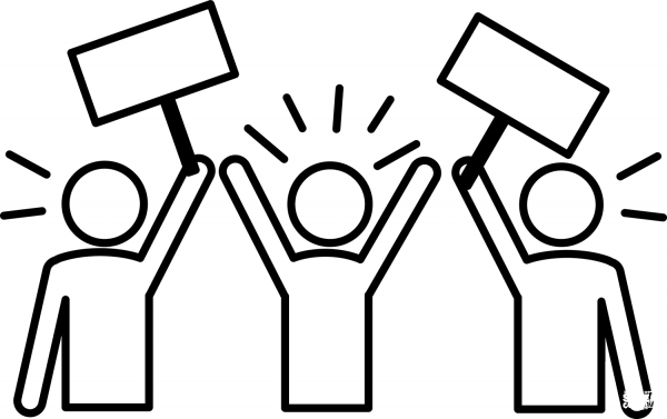 Protest coloring page image