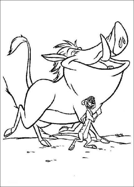 Proud Pumbaa coloring page image