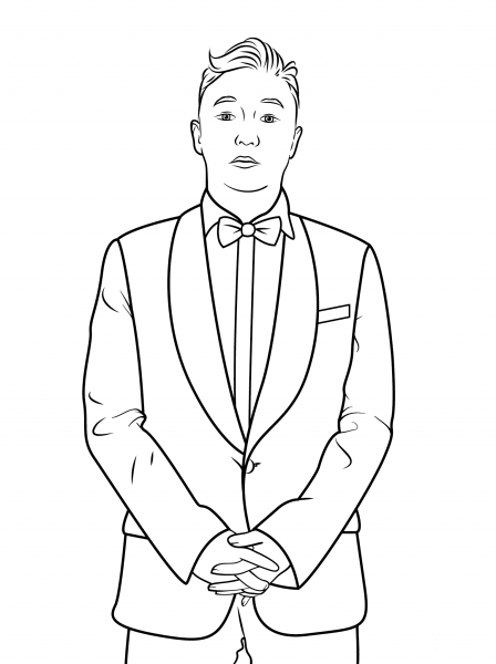Psy coloring page image