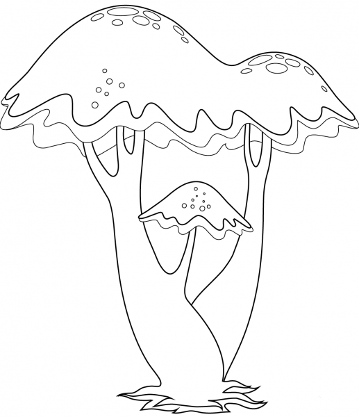 Psychedelic Mushrooms coloring page image
