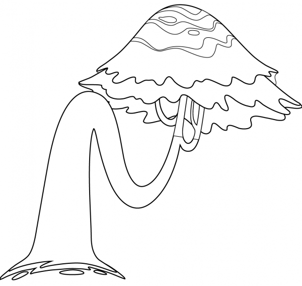 Psychedelic Mushrooms coloring page image