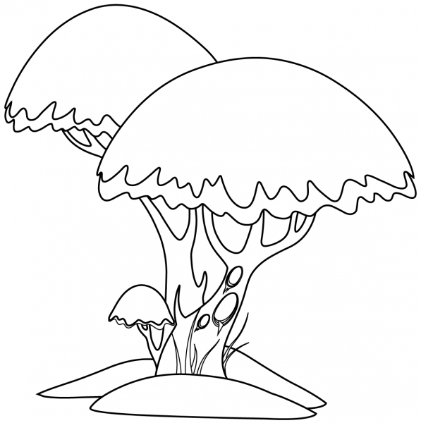 Psychedelic Mushrooms coloring page image