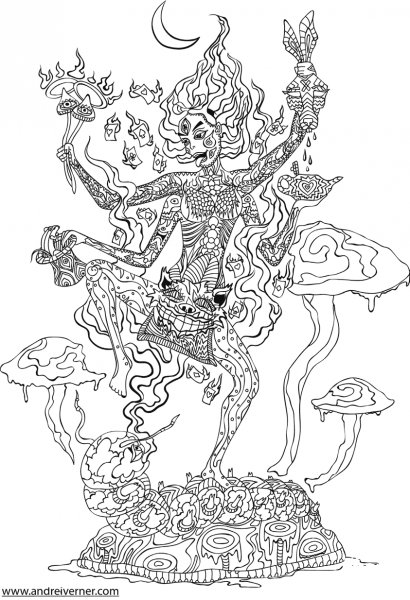 Psychedelic Ornaments coloring page image