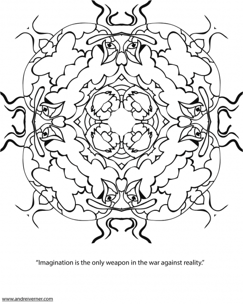 Psychedelic Ornaments coloring page image