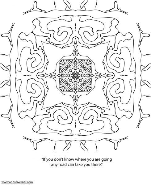 Psychedelic Ornaments coloring page image