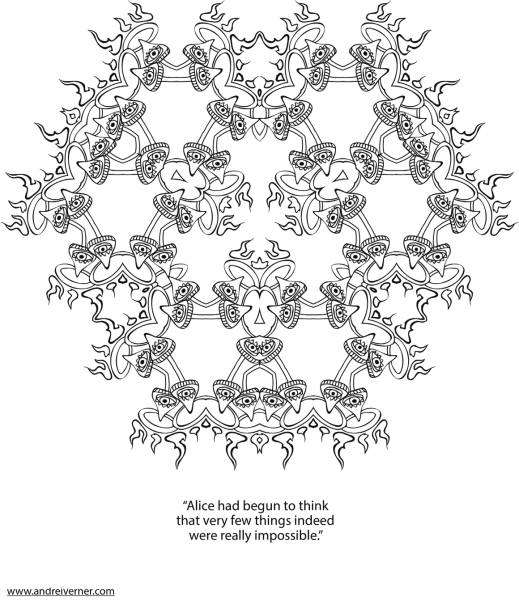 Psychedelic Ornaments coloring page image