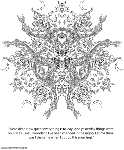 Psychedelic Ornaments coloring page image