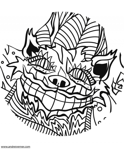 Psychedelic Ornaments coloring page image