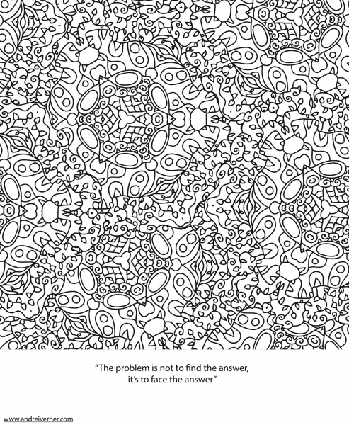 Psychedelic Ornaments coloring page image