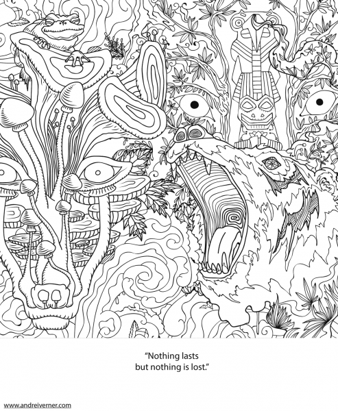 Psychedelic Ornaments coloring page image