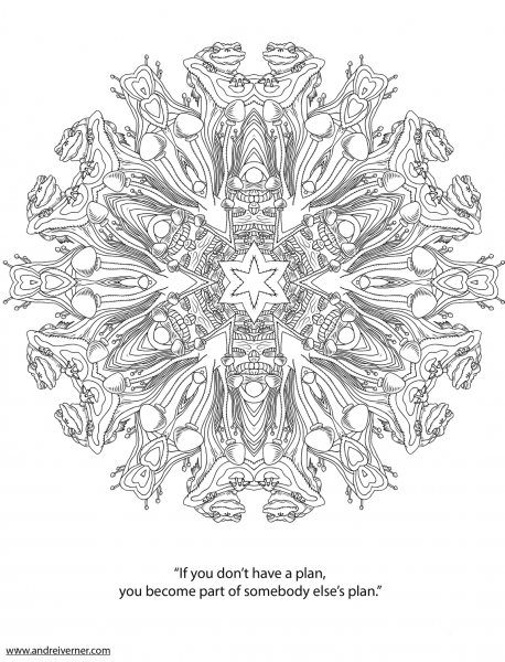 Psychedelic Ornaments coloring page image