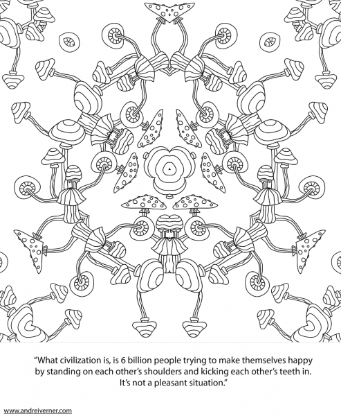 Psychedelic Ornaments coloring page image