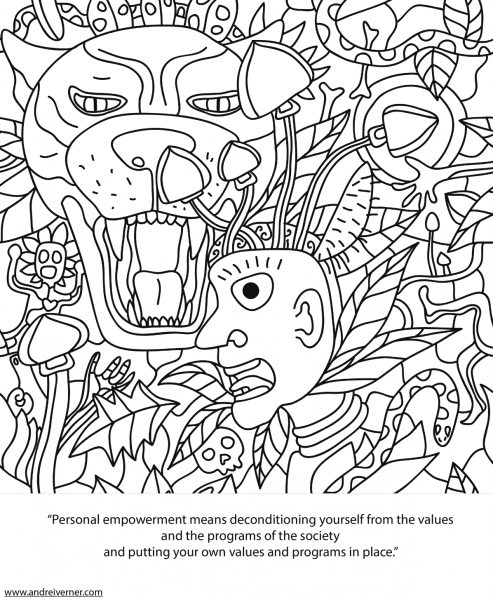 Psychedelic Ornaments coloring page image
