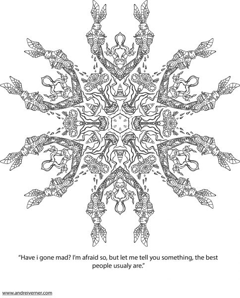 Psychedelic Ornaments coloring page image