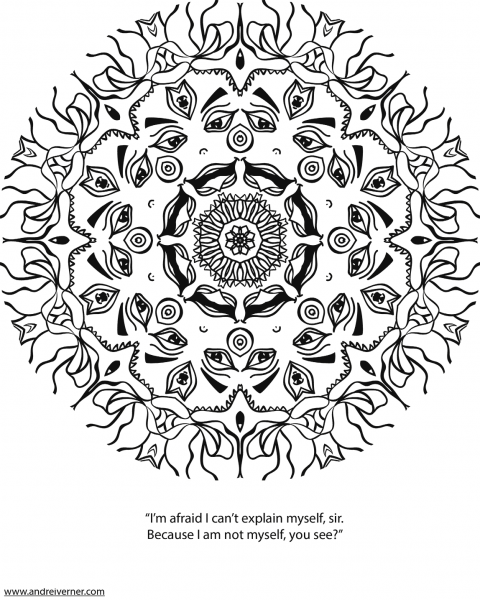 Psychedelic Ornaments coloring page image