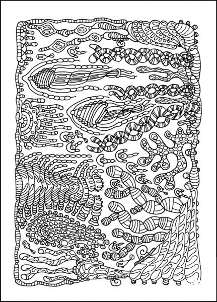 Psychedelic Pattern coloring page image
