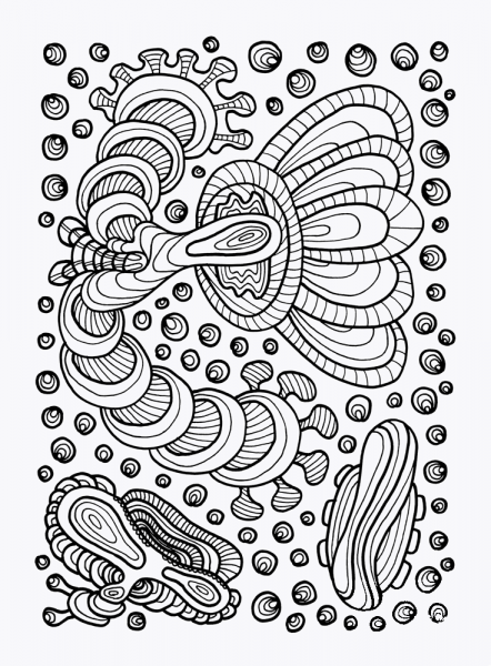 Psychedelic Pattern coloring page image