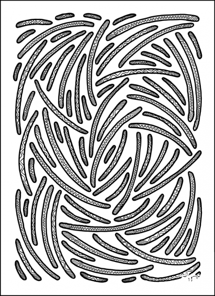 Psychedelic Pattern coloring page image