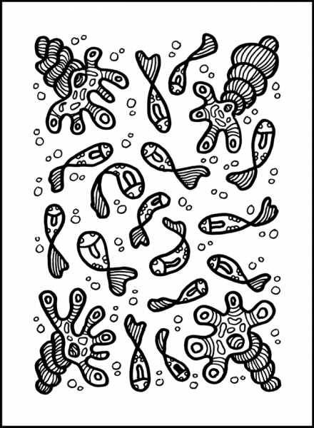 Psychedelic Pattern coloring page image