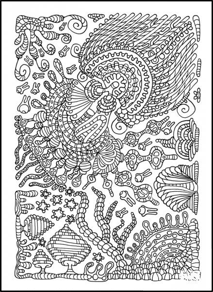 Psychedelic Pattern coloring page image